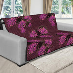 Purple Japanese Amaryllis Pattern Print Futon Protector