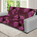 Purple Japanese Amaryllis Pattern Print Futon Protector