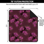 Purple Japanese Amaryllis Pattern Print Futon Protector