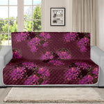 Purple Japanese Amaryllis Pattern Print Futon Protector