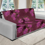 Purple Japanese Amaryllis Pattern Print Futon Protector