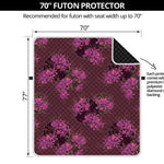 Purple Japanese Amaryllis Pattern Print Futon Protector