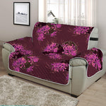 Purple Japanese Amaryllis Pattern Print Half Sofa Protector