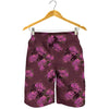 Purple Japanese Amaryllis Pattern Print Men's Shorts