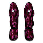 Purple Japanese Amaryllis Pattern Print Muay Thai Shin Guard