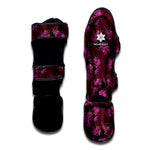 Purple Japanese Amaryllis Pattern Print Muay Thai Shin Guard