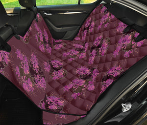 Purple Japanese Amaryllis Pattern Print Pet Car Back Seat Cover