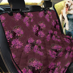 Purple Japanese Amaryllis Pattern Print Pet Car Back Seat Cover