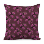 Purple Japanese Amaryllis Pattern Print Pillow Cover