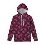 Purple Japanese Amaryllis Pattern Print Pullover Hoodie