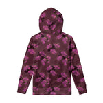 Purple Japanese Amaryllis Pattern Print Pullover Hoodie