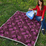 Purple Japanese Amaryllis Pattern Print Quilt