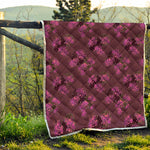 Purple Japanese Amaryllis Pattern Print Quilt