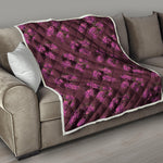 Purple Japanese Amaryllis Pattern Print Quilt