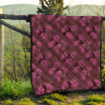 Purple Japanese Amaryllis Pattern Print Quilt