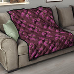 Purple Japanese Amaryllis Pattern Print Quilt