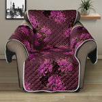 Purple Japanese Amaryllis Pattern Print Recliner Protector