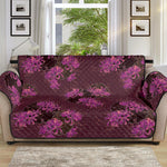 Purple Japanese Amaryllis Pattern Print Sofa Protector