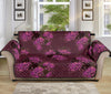 Purple Japanese Amaryllis Pattern Print Sofa Protector