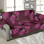 Purple Japanese Amaryllis Pattern Print Sofa Protector