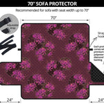 Purple Japanese Amaryllis Pattern Print Sofa Protector