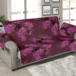 Purple Japanese Amaryllis Pattern Print Sofa Protector