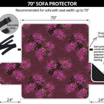 Purple Japanese Amaryllis Pattern Print Sofa Protector