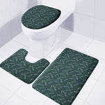 Purple Lavender Pattern Print 3 Piece Bath Mat Set