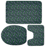 Purple Lavender Pattern Print 3 Piece Bath Mat Set