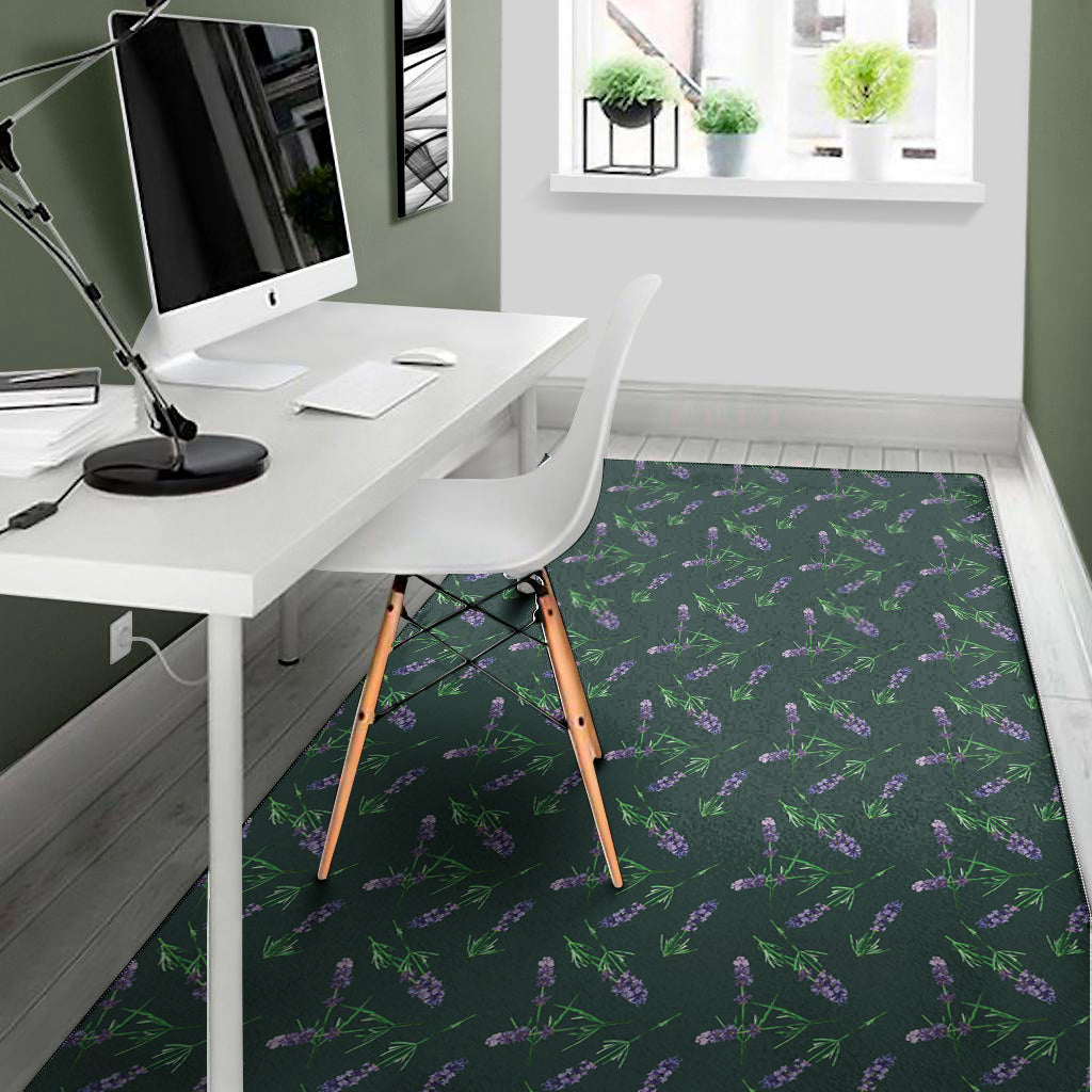 Purple Lavender Pattern Print Area Rug