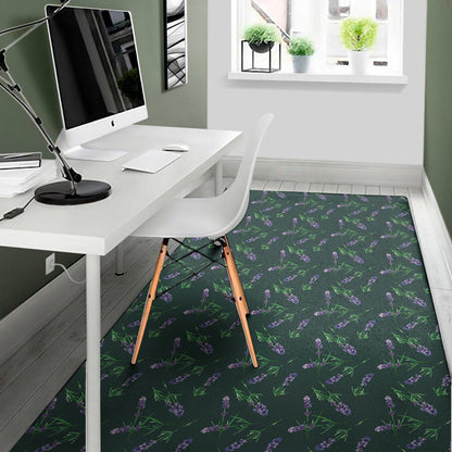 Purple Lavender Pattern Print Area Rug