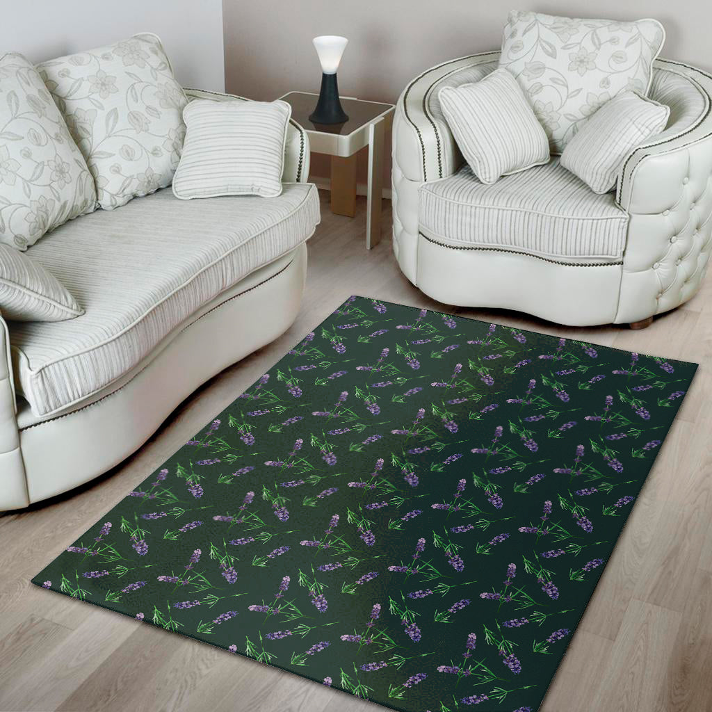 Purple Lavender Pattern Print Area Rug