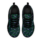 Purple Lavender Pattern Print Black Sneakers