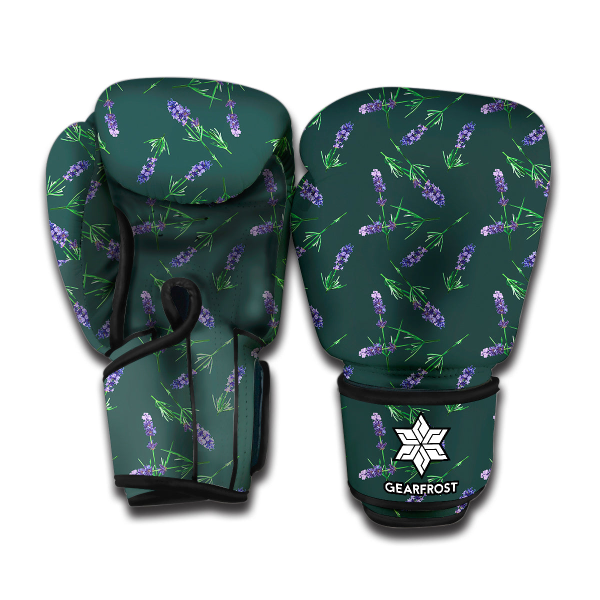 Purple Lavender Pattern Print Boxing Gloves