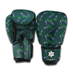 Purple Lavender Pattern Print Boxing Gloves