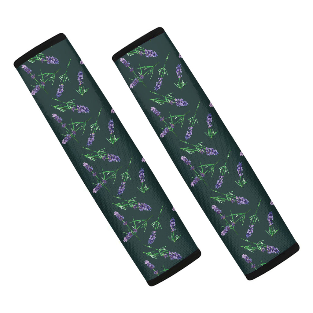 Purple Lavender Pattern Print Car Seat Belt Covers