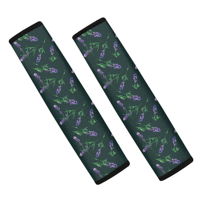 Purple Lavender Pattern Print Car Seat Belt Covers