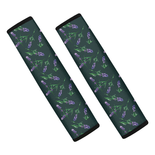 Purple Lavender Pattern Print Car Seat Belt Covers