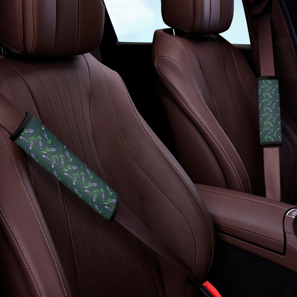 Purple Lavender Pattern Print Car Seat Belt Covers