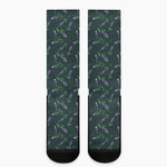 Purple Lavender Pattern Print Crew Socks