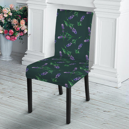 Purple Lavender Pattern Print Dining Chair Slipcover