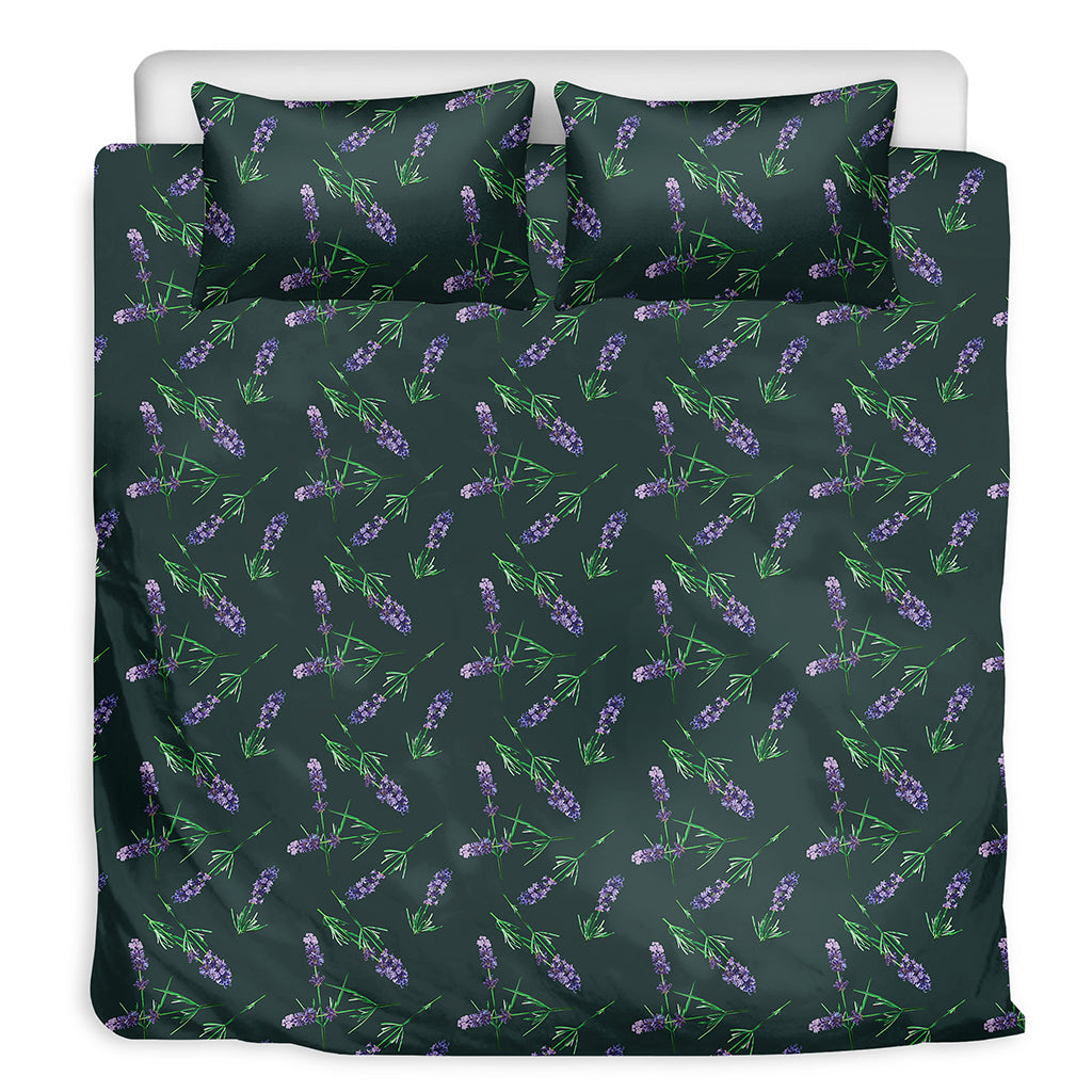 Purple Lavender Pattern Print Duvet Cover Bedding Set