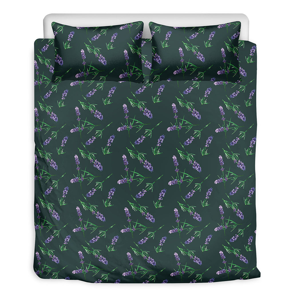 Purple Lavender Pattern Print Duvet Cover Bedding Set