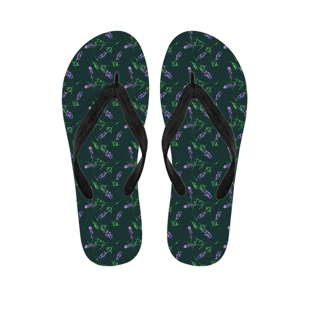 Purple Lavender Pattern Print Flip Flops