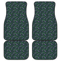 Purple Lavender Pattern Print Front and Back Car Floor Mats