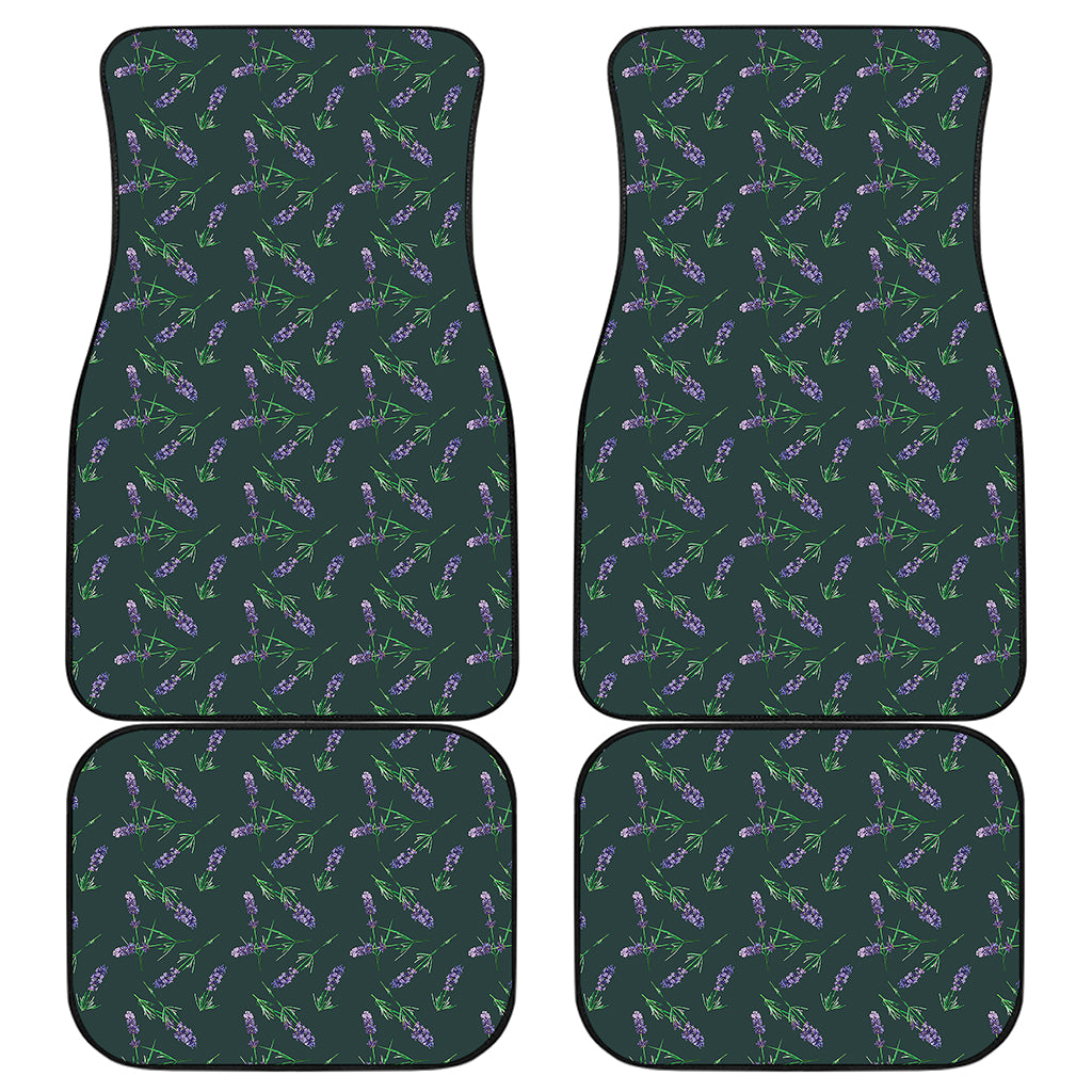 Purple Lavender Pattern Print Front and Back Car Floor Mats