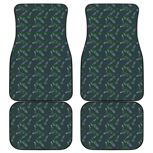 Purple Lavender Pattern Print Front and Back Car Floor Mats