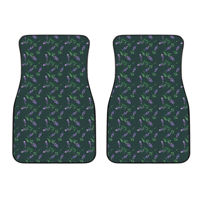 Purple Lavender Pattern Print Front Car Floor Mats