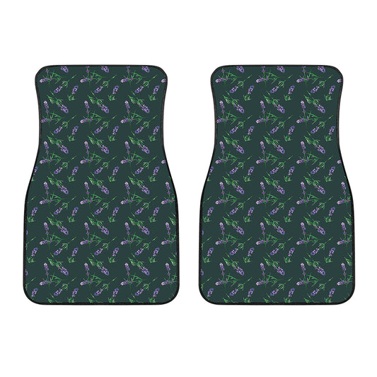 Purple Lavender Pattern Print Front Car Floor Mats