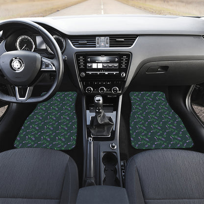 Purple Lavender Pattern Print Front Car Floor Mats